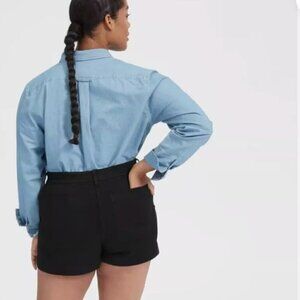 EVERLANE High Rise Black Denim Shorts Cotton Size 4